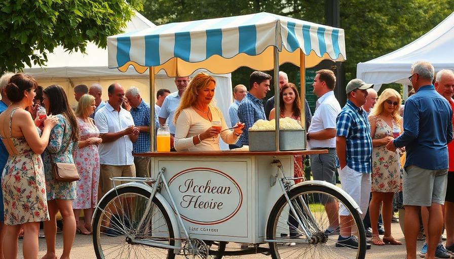 Ice cream bike service in action at an event